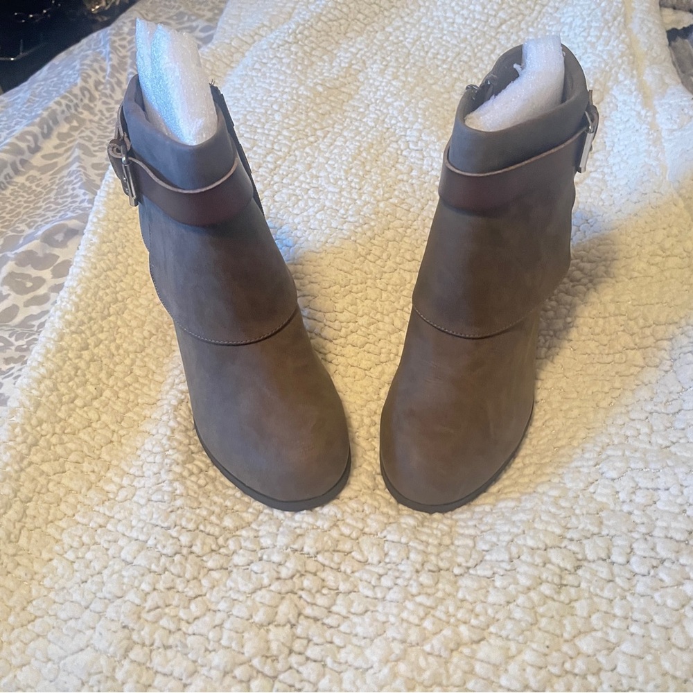 Brown Ankle Boots with Buckle